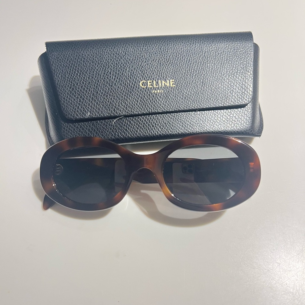 Celine Tortoise Shell Sunglasses with Case